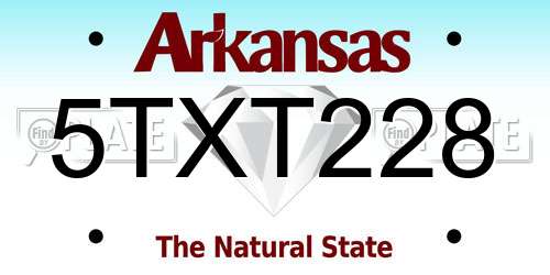 5TXT228 Arkansas License Plate