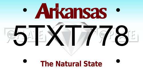 5TXT778 Arkansas License Plate
