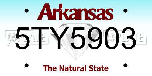 5TY5903 Arkansas License Plate