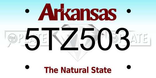 5TZ503 Arkansas License Plate