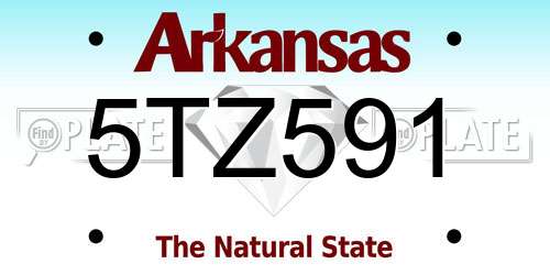 5TZ591 Arkansas License Plate