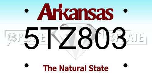 5TZ803 Arkansas License Plate