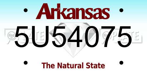5U54075 Arkansas License Plate