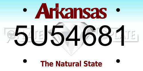 5U54681 Arkansas License Plate