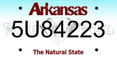 5U84223 Arkansas License Plate