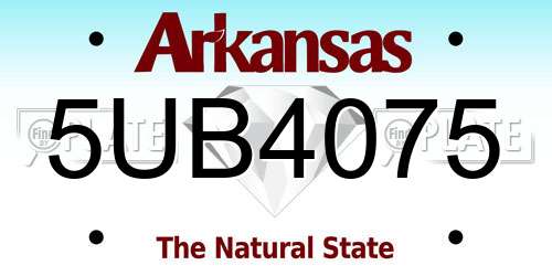 5UB4075 Arkansas License Plate