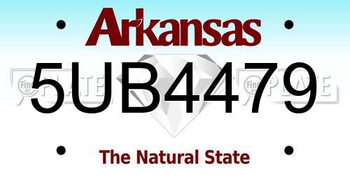 5UB4479 Arkansas License Plate