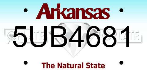 5UB4681 Arkansas License Plate