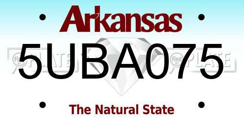 5UBA075 Arkansas License Plate