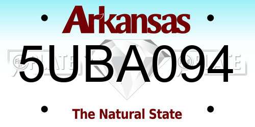 5UBA094 Arkansas License Plate