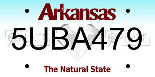 5UBA479 Arkansas License Plate