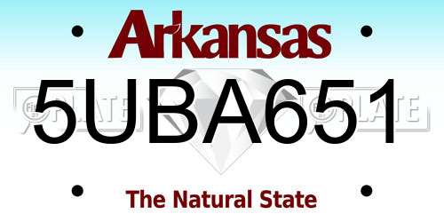 5UBA651 Arkansas License Plate
