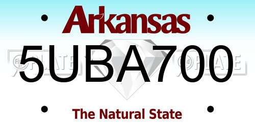 5UBA700 Arkansas License Plate