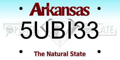 5UBI33 Arkansas License Plate