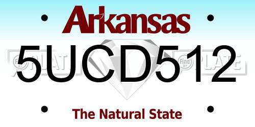 5UCD512 Arkansas License Plate
