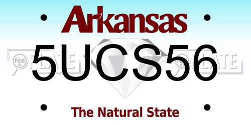 5UCS56 Arkansas License Plate