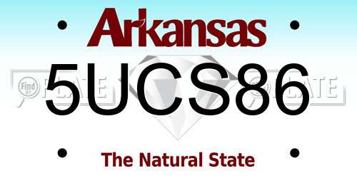 5UCS86 Arkansas License Plate