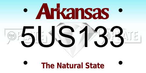 5US133 Arkansas License Plate