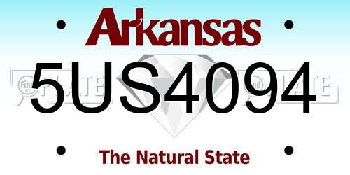 5US4094 Arkansas License Plate