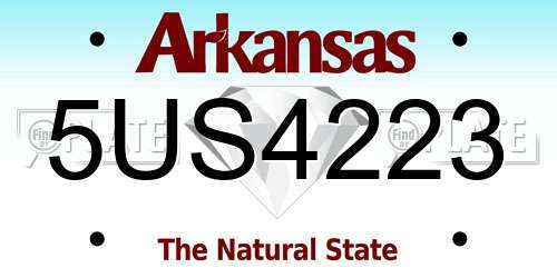 5US4223 Arkansas License Plate