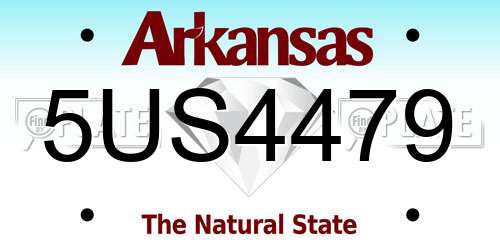 5US4479 Arkansas License Plate