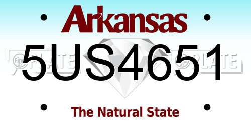 5US4651 Arkansas License Plate