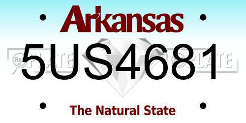 5US4681 Arkansas License Plate
