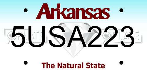 5USA223 Arkansas License Plate
