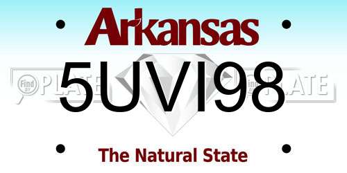 5UVI98 Arkansas License Plate