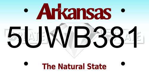 5UWB381 Arkansas License Plate