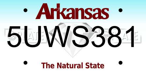 5UWS381 Arkansas License Plate