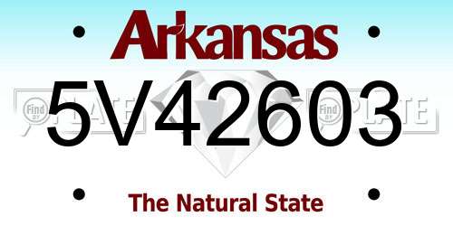 5V42603 Arkansas License Plate