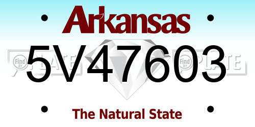 5V47603 Arkansas License Plate