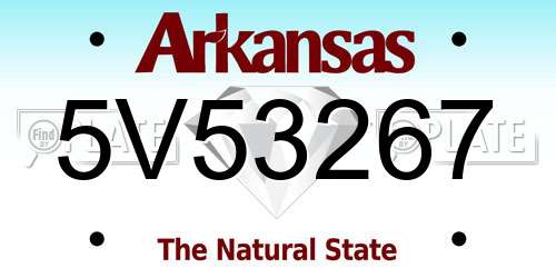 5V53267 Arkansas License Plate