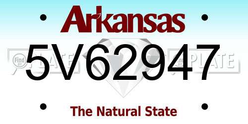 5V62947 Arkansas License Plate