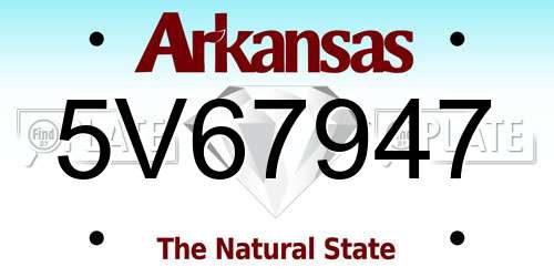5V67947 Arkansas License Plate