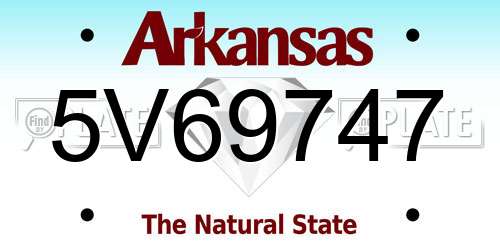 5V69747 Arkansas License Plate