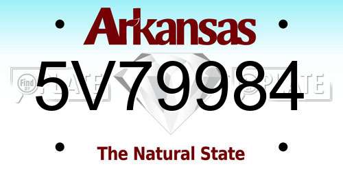 5V79984 Arkansas License Plate