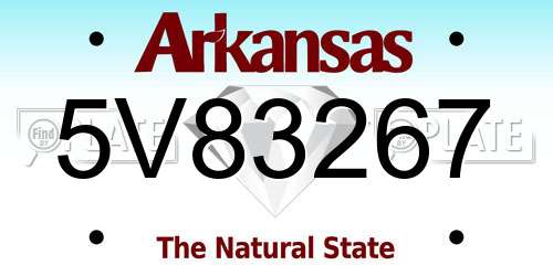 5V83267 Arkansas License Plate