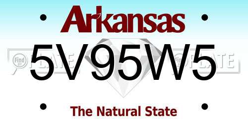 5V95W5 Arkansas License Plate