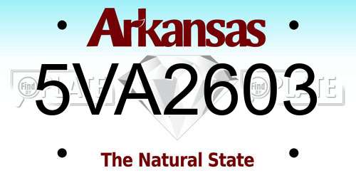 5VA2603 Arkansas License Plate