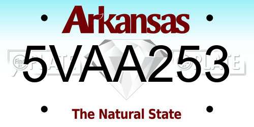 5VAA253 Arkansas License Plate