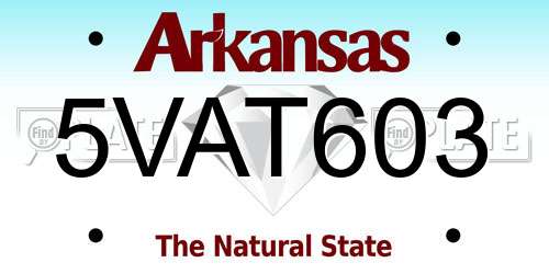 5VAT603 Arkansas License Plate