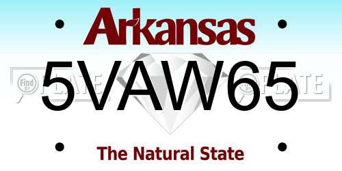 5VAW65 Arkansas License Plate