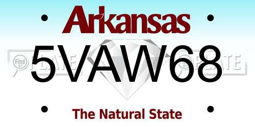 5VAW68 Arkansas License Plate