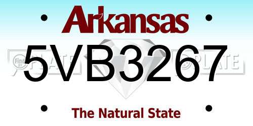 5VB3267 Arkansas License Plate