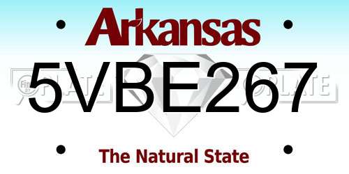 5VBE267 Arkansas License Plate