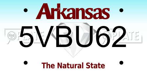 5VBU62 Arkansas License Plate