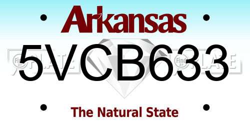 5VCB633 Arkansas License Plate