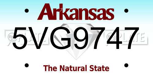 5VG9747 Arkansas License Plate